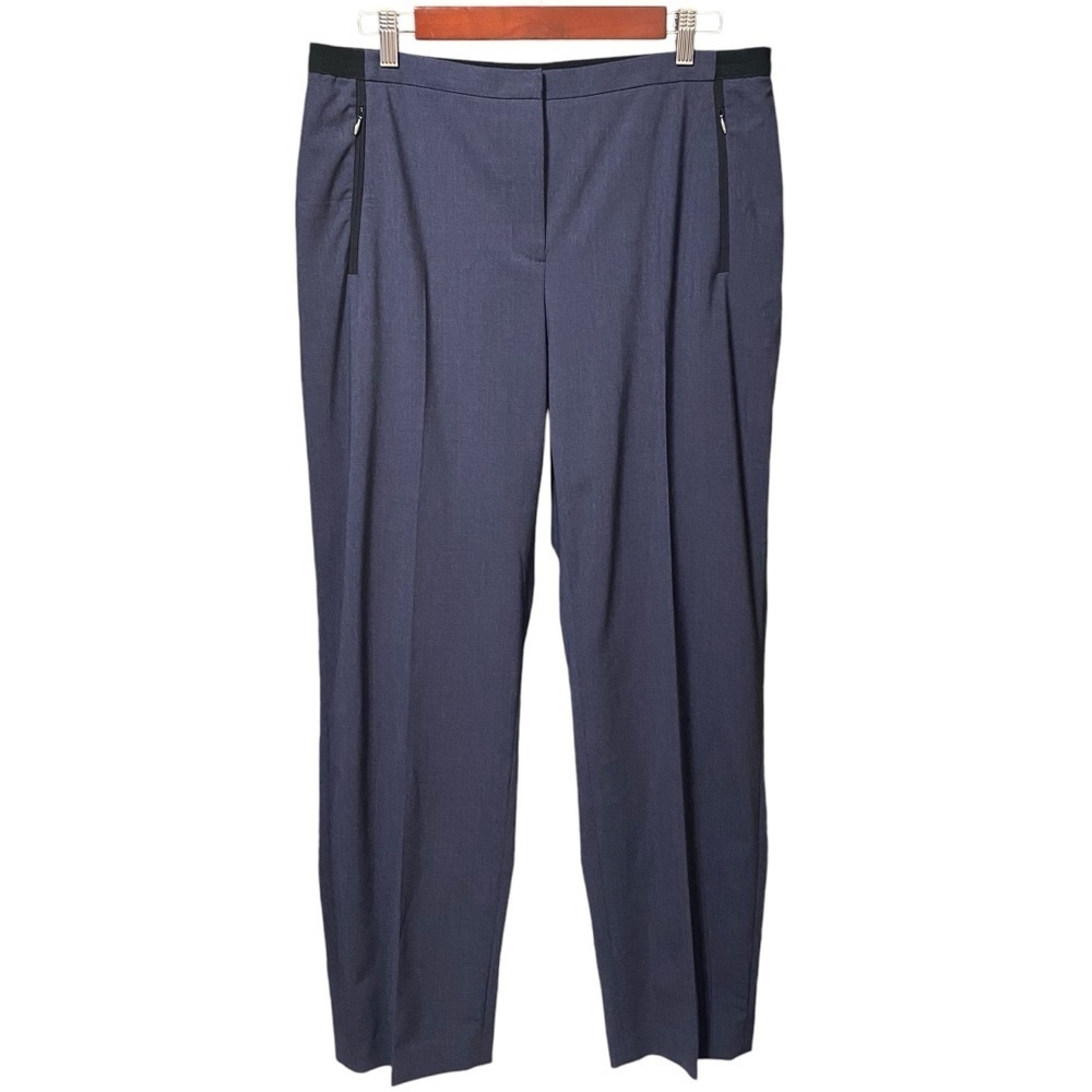 Elie Tahari Bennet Blue Wool Dress Pants Trousers Office Wear Size 14